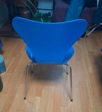 Vintage vlinderstoel Fritz Hansen, Blauw, Ophalen of Verzenden, Vier, Hout