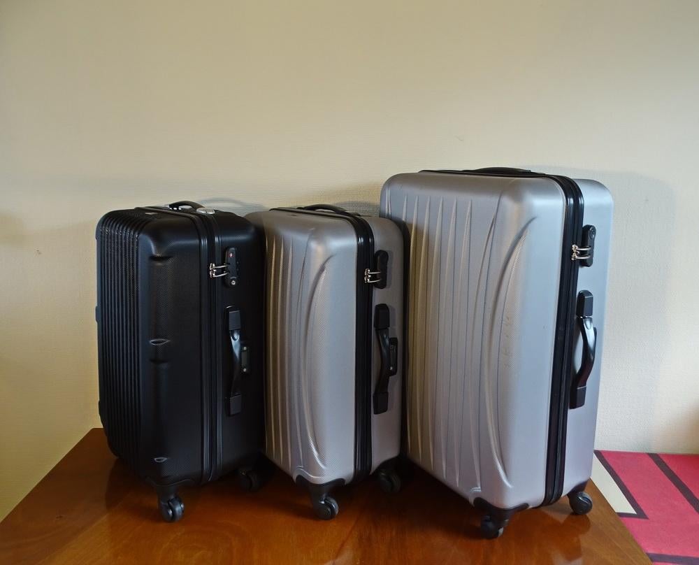 ABS Koffers 3 delig Princess Traveller puntgaaf, Hard kunststof, Nieuw, 70 cm of meer, Wieltjes