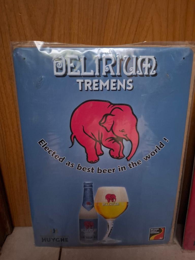 Reclamebord Delirium bier (nieuw in verpakking), Ophalen of Verzenden, Nieuw, Reclamebord, Plaat of Schild, Overige merken