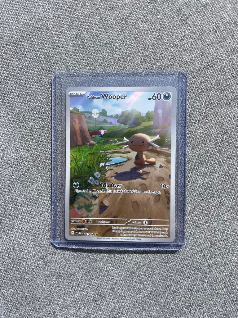 Paldean Wooper Pokémon Kaart - Nieuwstaat, Ophalen of Verzenden, Zo goed als nieuw, Losse kaart