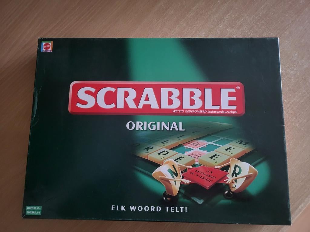 Scrabble Original Bordspel - Nederlands, Drie of vier spelers, Ophalen of Verzenden, Zo goed als nieuw, Mattel