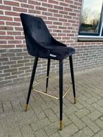 2 Richmond Interiors stoelen / barstoel zwart velvet, Huis en Inrichting, Barkrukken, 2 krukken, Ophalen, Zo goed als nieuw, 60 tot 90 cm