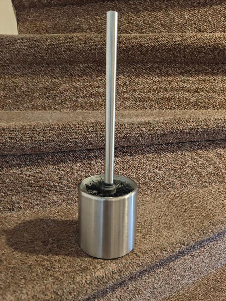 WC borstel met houder van RVS, Doe-het-zelf en Verbouw, Sanitair, Zo goed als nieuw, Toilet, Rvs, Ophalen of Verzenden