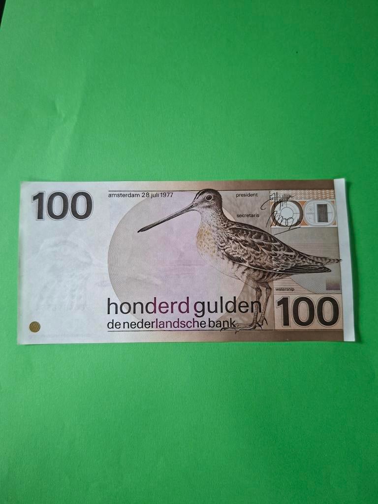 100 gulden Snip uit 1977 in UNC, Postzegels en Munten, Bankbiljetten | Nederland, Ophalen of Verzenden, 100 gulden, Los biljet
