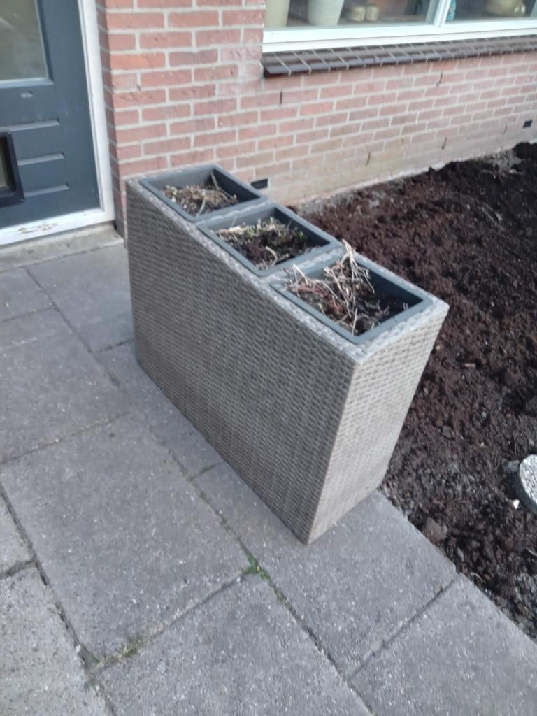 Bloembak Inc dode planten, Tuin en Terras, Bloembakken en Plantenbakken, Ophalen, Hout