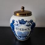 Delfts Blauwe 'Toeback' Pot met Messing Deksel, Ophalen of Verzenden