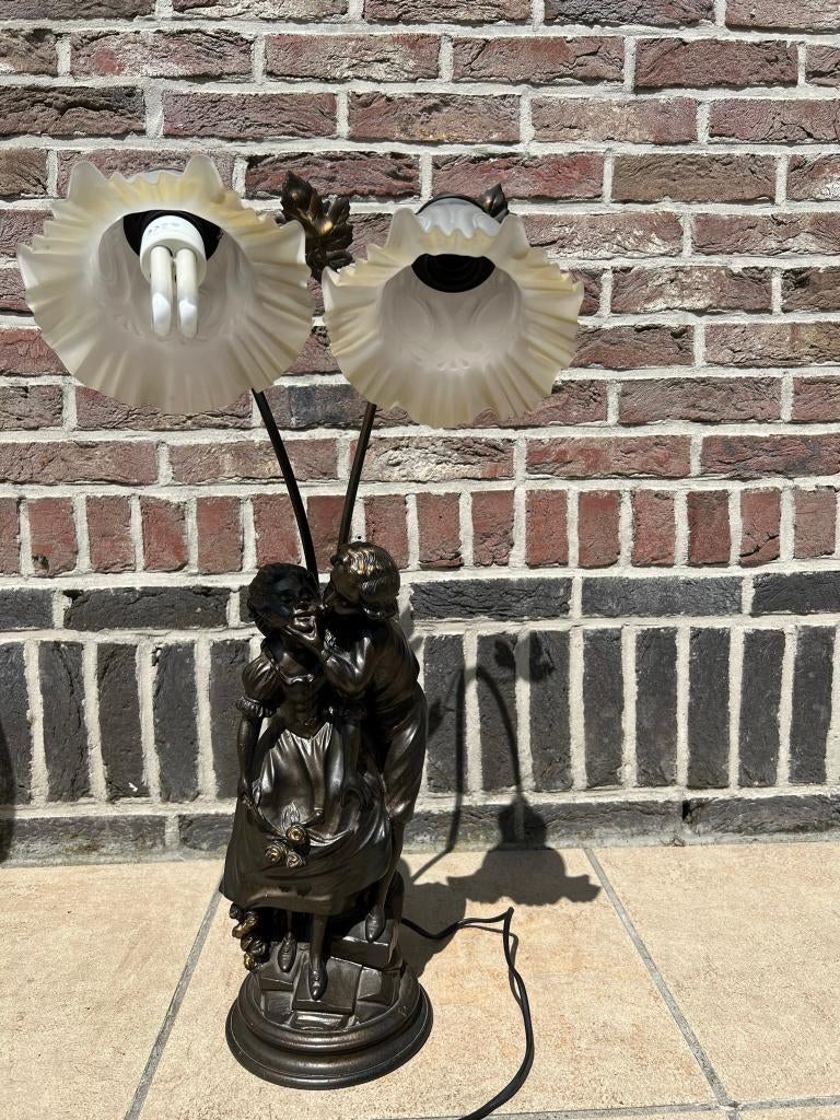 Grote staanlamp / tafel lamp, 2 kinderen 2 lampen, Antiek en Kunst, Ophalen of Verzenden