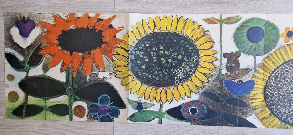 Vintage jaren 60 john burningham poster vogels bloemen, Ophalen of Verzenden, Gebruikt, Dier of Natuur