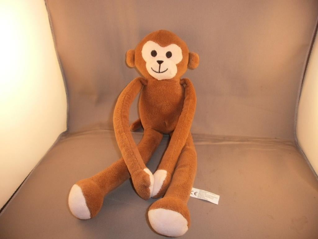 HEMA slungel aap bruin rozig masker handjes pootzolen 38 cm, Hema, Nieuw, Ophalen of Verzenden, Wasbaar