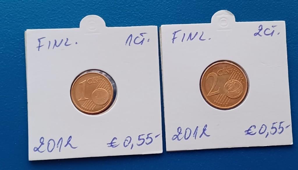 Finland 1 en 2 Eurocent - 2012 UNC, Verzenden, Finland, Setje