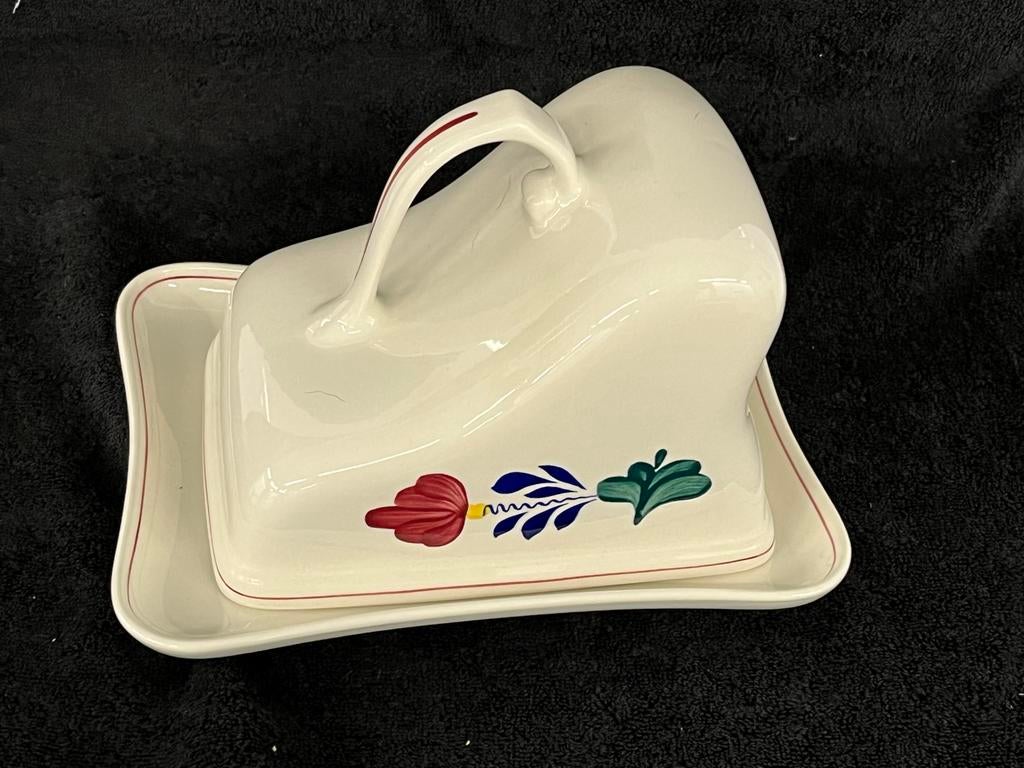 Leuk voor pasen Boerenbont kaasstolp met onderbord van Boch, Huis en Inrichting, Keuken | Servies, Keramiek, Overige typen, Div