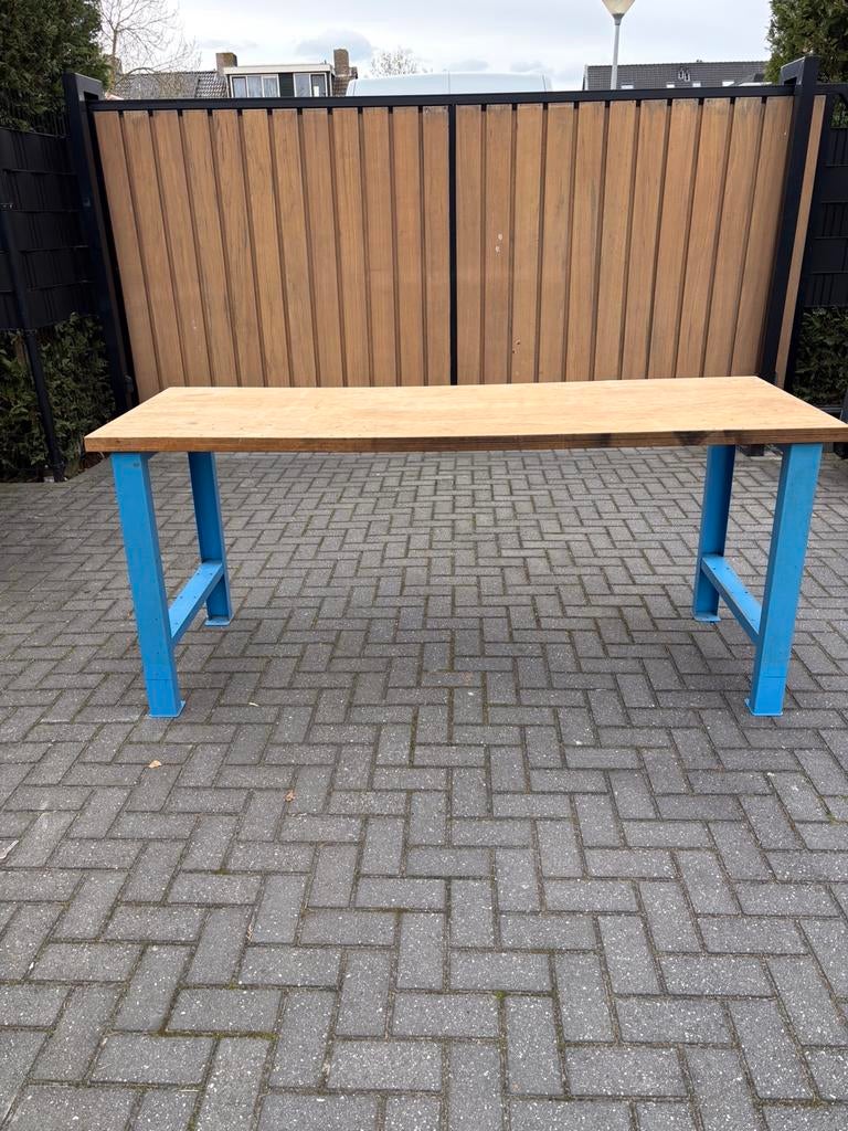 Oerdegelijke werkbank, Doe-het-zelf en Verbouw, Werkbanken, Ophalen, Gebruikt, 170 cm of meer