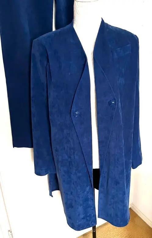Edgar vos lang colbert met bijpassende pantalon maat 38, Maat 38/40 (M), Blauw, Ophalen of Verzenden, Zo goed als nieuw
