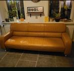Massiev Cognac leren 3-zits bank – modern design – echt leer, Ophalen, Gebruikt, Tweepersoons, 200 tot 250 cm