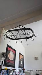 Vintage hangend pannenrek / 75x42 cm / 12 haken / industriee, Ophalen, Gebruikt, Overige typen, Minder dan 100 cm
