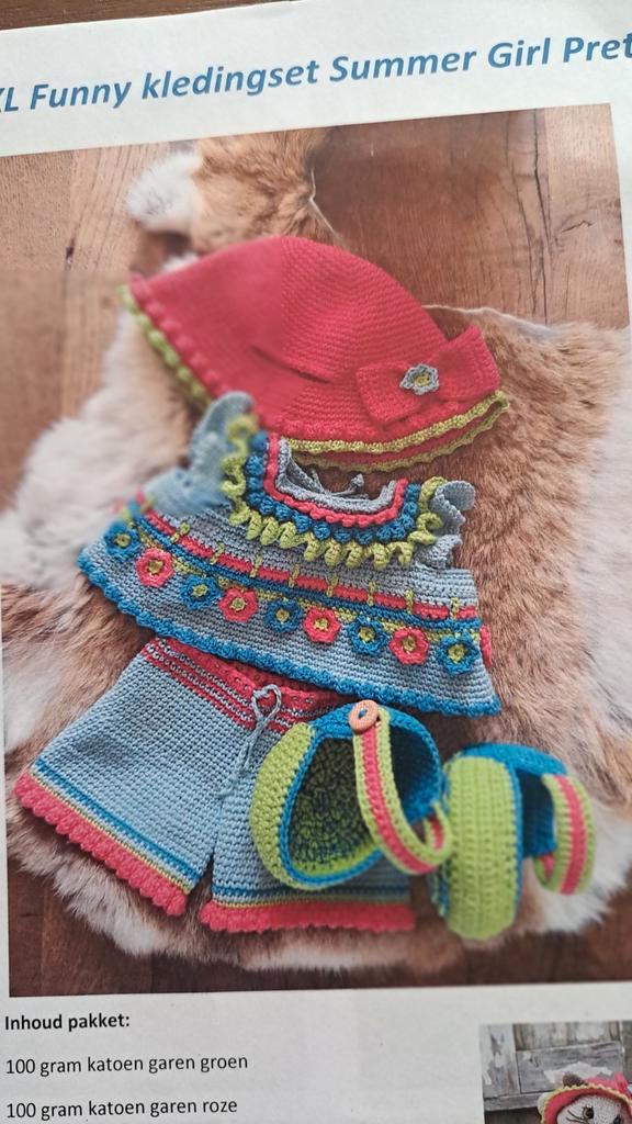 Haakpatroon Funny Basic Kledingset Summer Girl Pretty, Hobby en Vrije tijd, Breien en Haken, Nieuw, Haken, Patroon of Boek, Ophalen of Verzenden