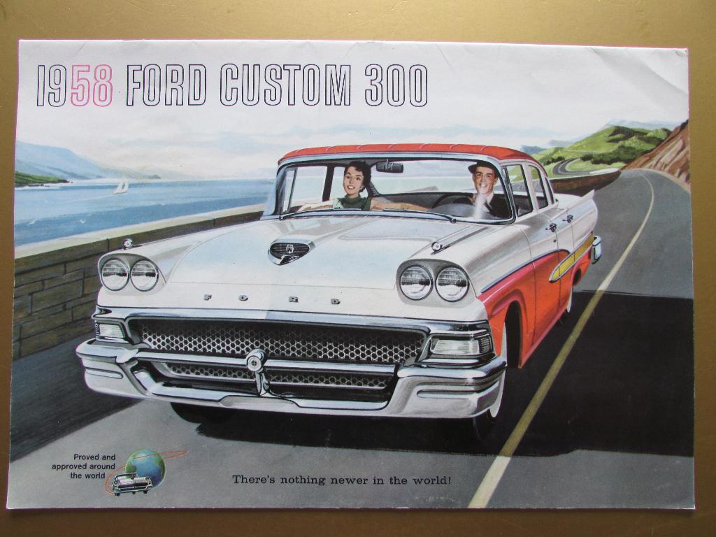 1958 Ford Custom 300 prestige brochure, Engels, Ophalen of Verzenden, Zo goed als nieuw, Ford
