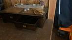 Salontafel met lades - 140cm lang, Ophalen, Gebruikt, 100 tot 150 cm, Vintage
