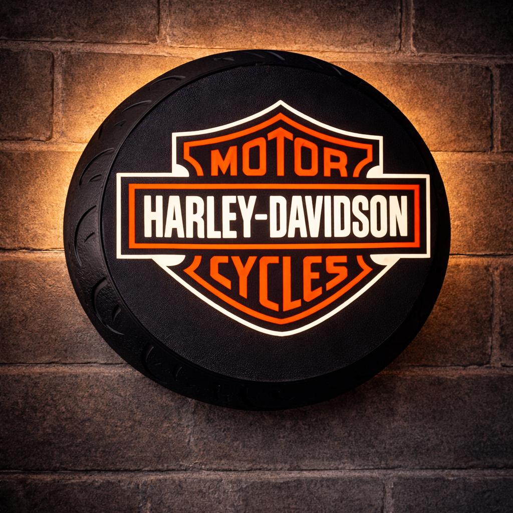 Harley Davidson Lichtbord - Motorband Design, Verzamelen, Automerken, Motoren en Formule 1, Nieuw, Motoren, Ophalen of Verzenden