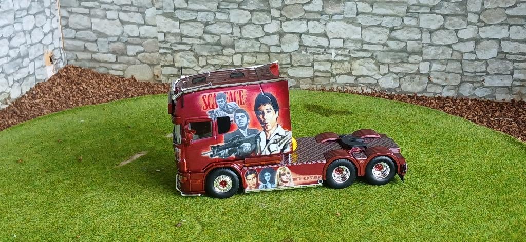 tekno scania scarface, Hobby en Vrije tijd, Modelauto's | 1:50, Ophalen of Verzenden, Nieuw, Bus of Vrachtwagen, Tekno