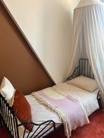 IKEA Minnen meegroeibed - Zwart metaal, Gebruikt, 70 tot 85 cm, Ophalen of Verzenden, Lattenbodem