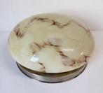 Vintage gemarmerde Art Deco lamp lamp chromen armatuur, Ophalen of Verzenden, Zo goed als nieuw, Glas, Art Deco