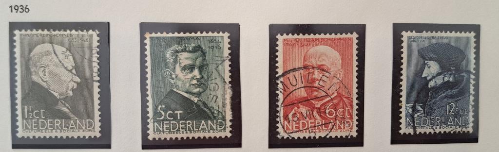 Nederland 1936 nvph 283/286 gest. (Davo), Ophalen of Verzenden, T/m 1940, Gestempeld