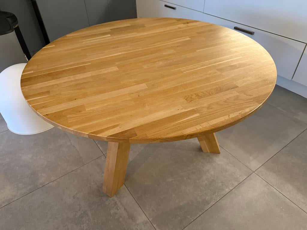 WOOOD Rhonda Eettafel - Eiken Naturel - 129cm, Huis en Inrichting, Tafels | Eettafels, Ophalen, Zo goed als nieuw, Vijf personen of meer