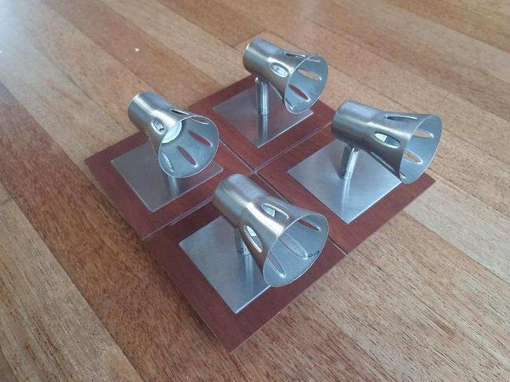 Plafondlamp met 4 spotlights G10, RVS, Huis en Inrichting, Lampen | Plafondlampen, Zo goed als nieuw, Metaal, Ophalen