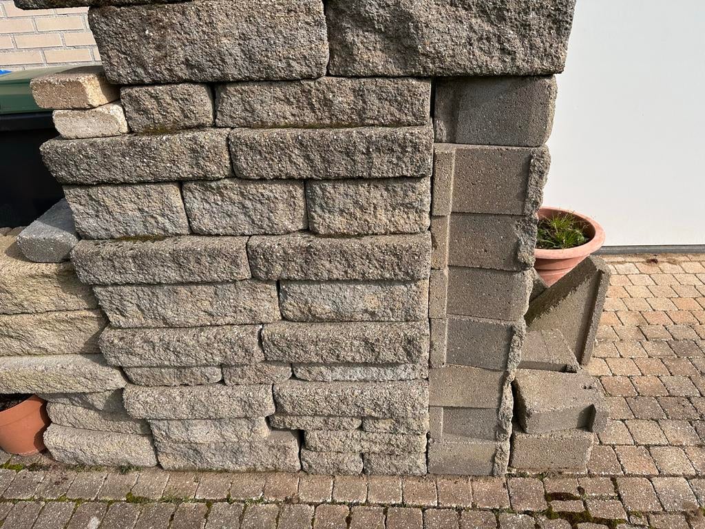 Mooie Stapelblokken Steen Tuin - ca. 3m², Gebruikt, Overige typen, Ophalen of Verzenden, Minder dan 5 m²