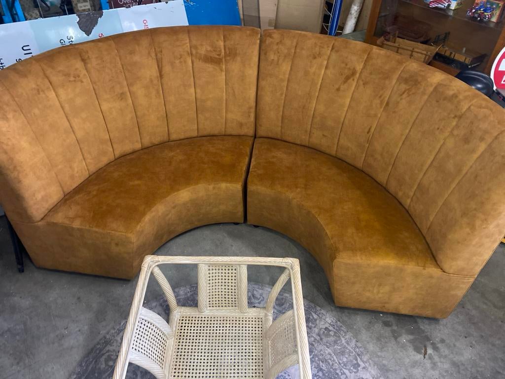 Halfronde bank in twee delen, Ophalen, Gebruikt, 300 cm of meer, 75 tot 100 cm