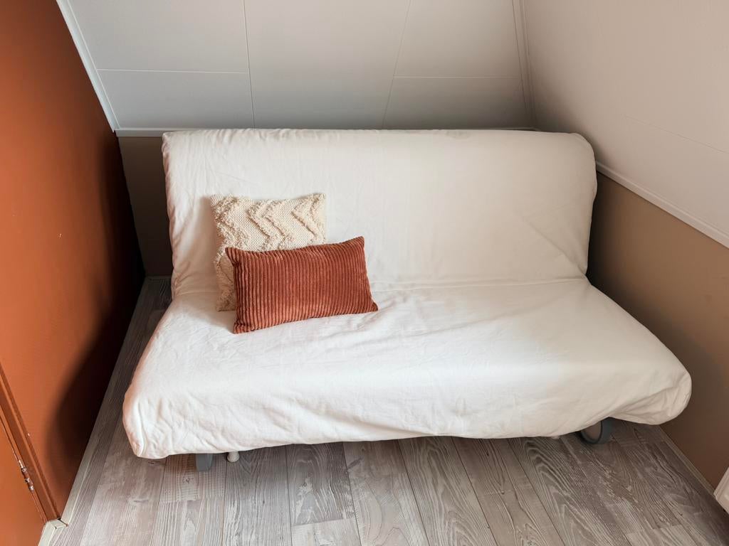 IKEA slaapbank 160x200 met witte hoes, Ophalen, Gebruikt, Wit, Tweepersoons