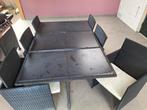 Tuintafel met stoelen - Wicker tuinset, Ophalen, Gebruikt, Rechthoekig, Wicker