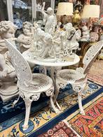 Mooie witte gietijzeren tuinset, Ophalen, Overige materialen, 2 zitplaatsen
