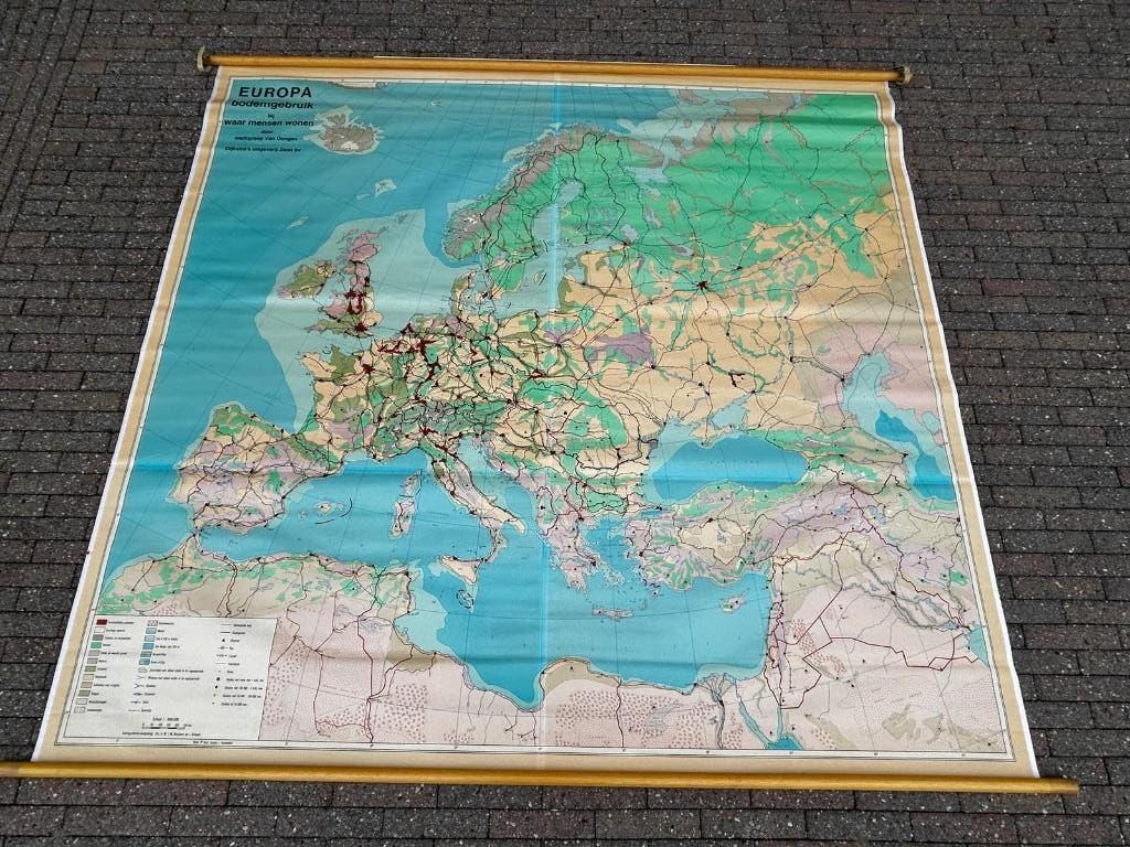 Europa, Antiek en Kunst, Antiek | Schoolplaten, Ophalen, Aardrijkskunde