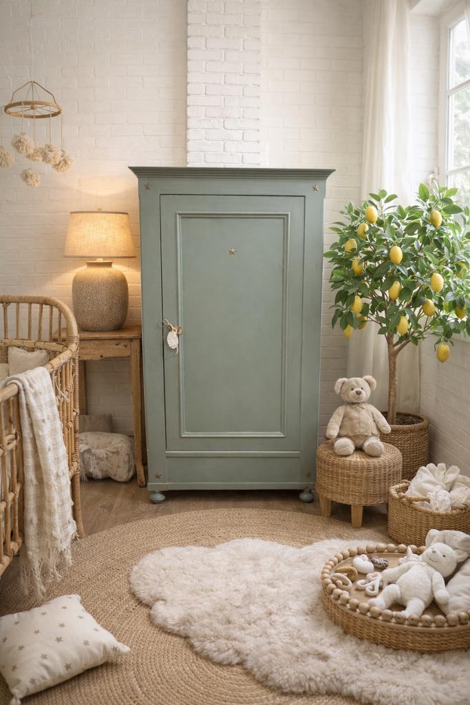 Linnenkast eendeurskast kledingkast meidenkast biedermeier, Kinderen en Baby's, Kinderkamer | Commodes en Kasten, Ophalen, 50 tot 70 cm