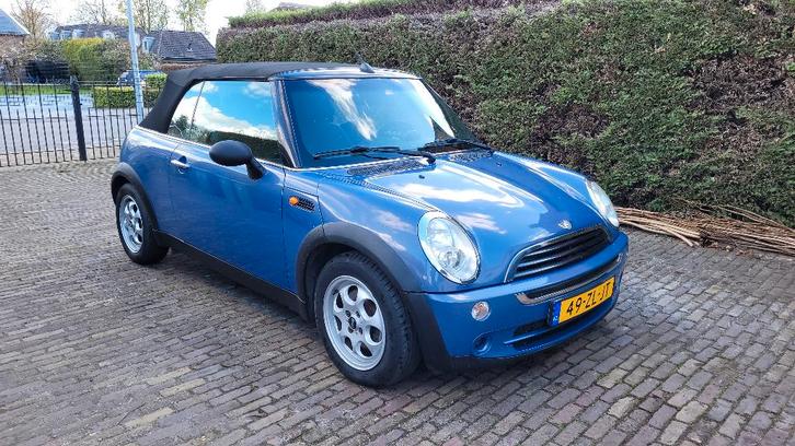 Mini 1.6 16V ONE Cabrio 2005 Blauw, Auto's, Mini, Particulier, Cabrio, ABS, Airconditioning, Alarm, Automatische klimaatregeling