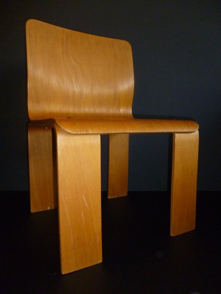 Bijzondere vintage plywood Scandinavisch design kinderstoel, Ophalen of Verzenden, Gebruikt, Stoel(en)
