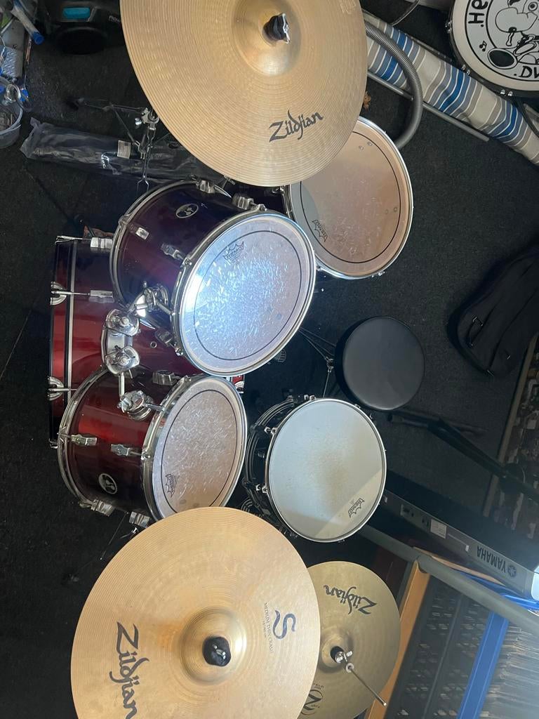 Sonor Force 507 Drumstel met Zildjian Bekkens - Compleet!, Muziek en Instrumenten, Drumstellen en Slagwerk, Ophalen, Gebruikt