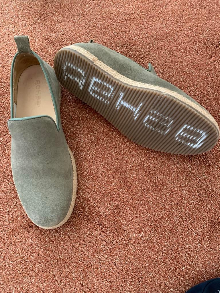 Loafers groen suède, mt 41., Ophalen of Verzenden, Gedragen, Overige kleuren, Loafers