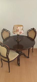 Antieke Barok Eethoek – Handgestoken Mahonie – Ronde Tafel +, Antiek en Kunst, Antiek | Meubels | Tafels, Ophalen