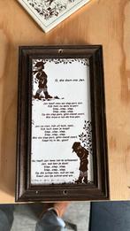 Ingelijst wandbordje met gedicht en tegel met tekst, Antiek en Kunst, Ophalen of Verzenden