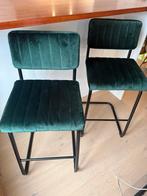 2 Groene Barkrukken - zithoogte 77cm, Huis en Inrichting, Barkrukken, Ophalen, Met voetsteun, 60 tot 90 cm, Zo goed als nieuw