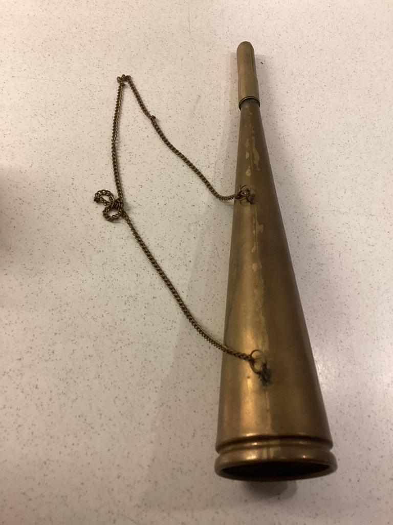 vintage koperen of messing misthoorn, Ophalen of Verzenden