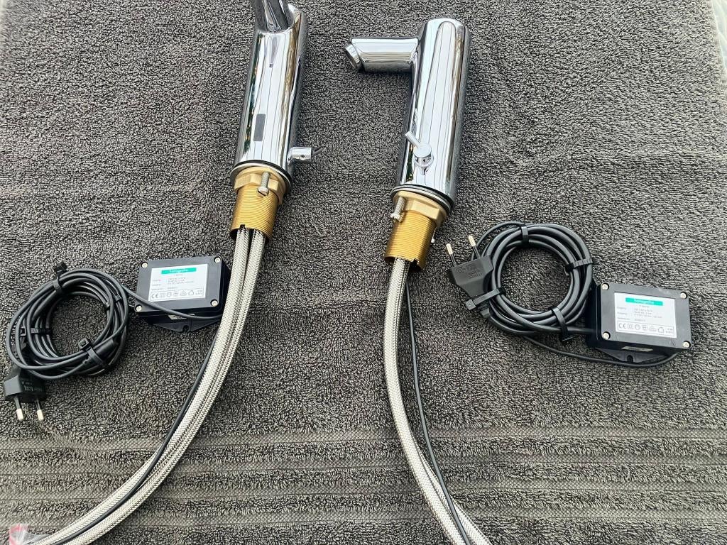 Electr. mengkranen Grohe voor wastafel per stuk, Doe-het-zelf en Verbouw, Sanitair, Ophalen, Zo goed als nieuw, Chroom, Wastafel