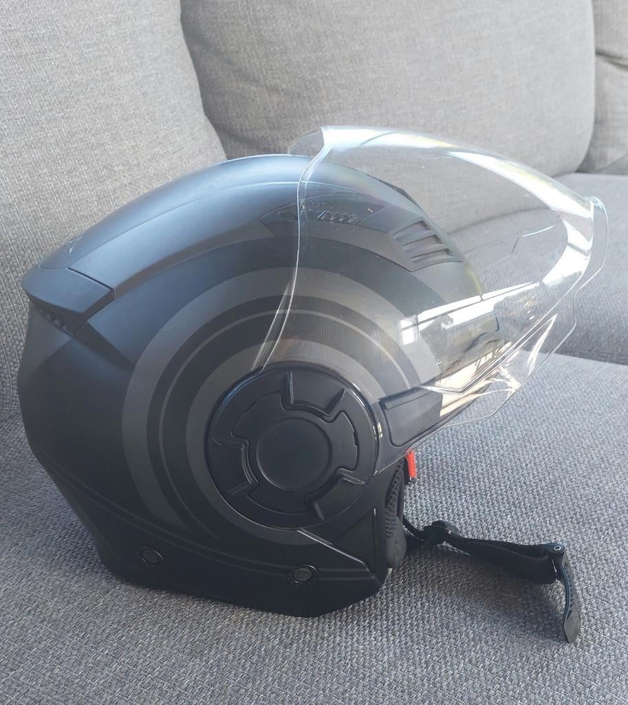 Vito scooter helm L 59-60 cm matzwart met vizier, Fietsen en Brommers, Brommerhelmen, Ophalen, Gebruikt, Large, Vito