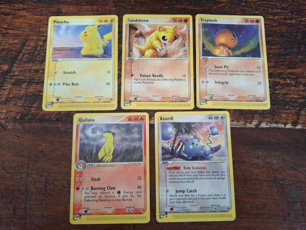 Pokémon TCG: EX Sandstorm Kaartenset (5 kaarten), Ophalen of Verzenden, Gebruikt, Meerdere kaarten