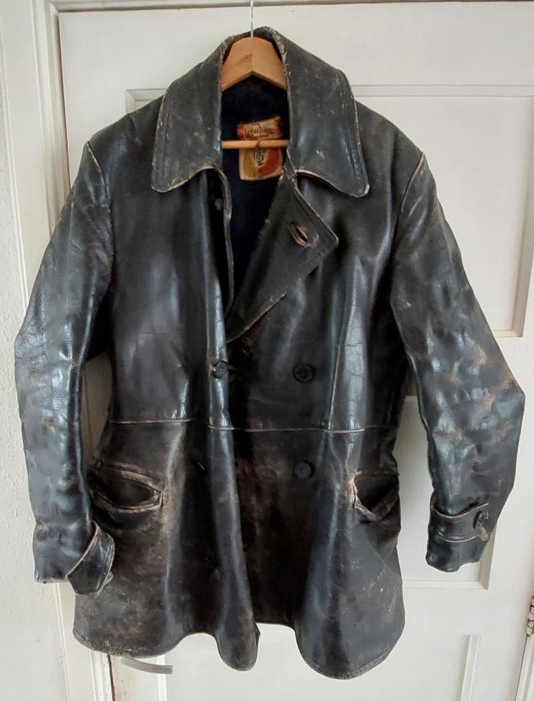 Leren jas vintage Mercator maat 54/56, Ophalen of Verzenden, Gedragen, Overige maten, Bruin