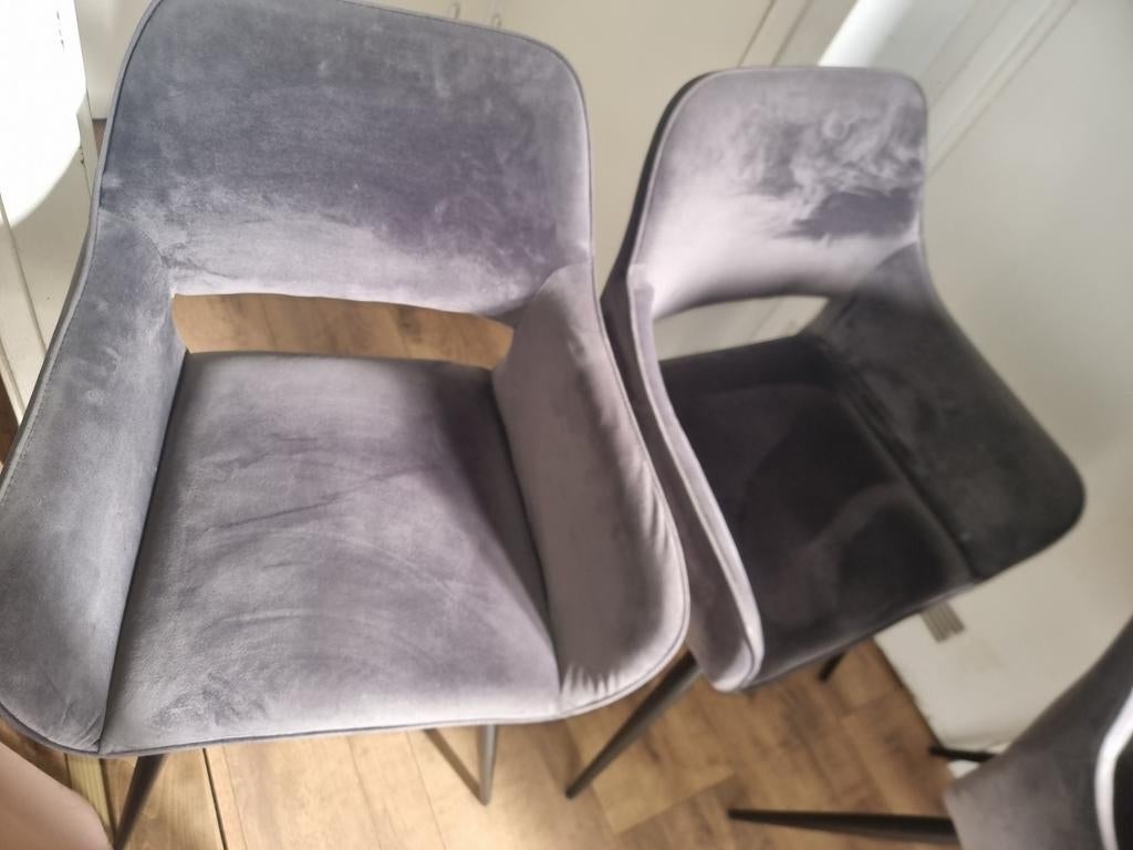 Velvet eetkamer stoelen, Ophalen of Verzenden, Zo goed als nieuw, Vier
