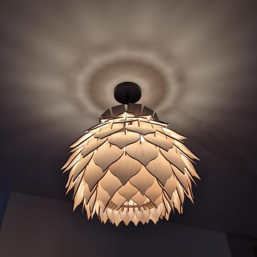 hanglamp, Huis en Inrichting, Lampen | Hanglampen, Ophalen, Nieuw, Hout, Minder dan 50 cm